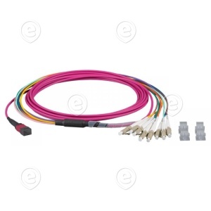 MTP®-F/LC 8-fiber patch cable OM4, LSZH erica-violet, 10m