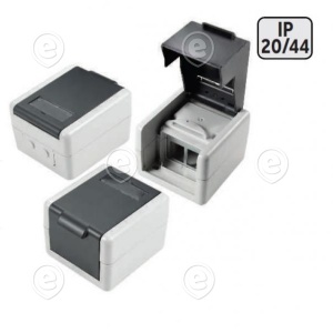 Surface mount box IP44 for 2xRJ45 keystone module (unloaded)