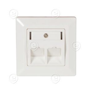Raam 80x80mm 2-le keystone tüübi pesale, RAL9010                                                                                                                                    