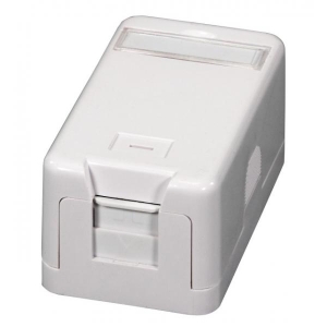 Keystone Distribution box surface mounting, 1-Port, dust protection self-closing