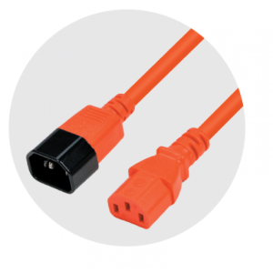 Extension Power Cable C13-C14 0,9m red            