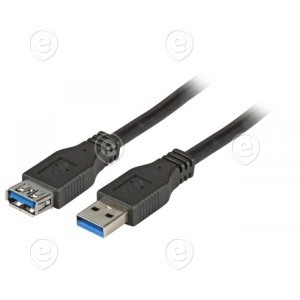 USB3.0 pikenduskaabel A-A(pesa) 1,8m (must)                                                                                                                                         