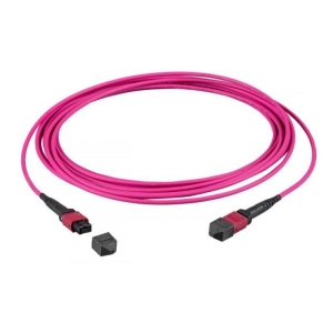 MTP®-F/MTP®-F 12-fiber matrix patch cable OM4, LSZH erica-violet, Code B, 0,5m