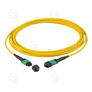 MTP®-F/MTP®-F 12-fiber matrix patch cable OS2, LSZH yellow, Code B, 1m