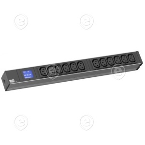 PDU 19" 1U BN500 12 x C13 with Power Measuring (Di splay), Cable 2 m H05VV-F 3G 1.5 mm²