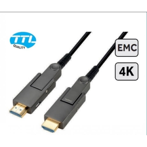 10.0m HDMI 2.0 adaptable AOC hybrid cable HDMI-A male to HDMI-A male, black