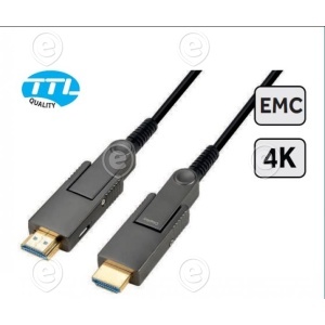 20.0m HDMI 2.0 adaptable AOC hybrid cable HDMI-A male to HDMI-A male, black