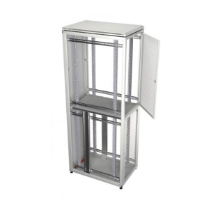 Co-Location Rack PRO, 2 x 23U, 600x1000 mm, RAL7035, Front- / Rear Doors 1-Part, Perforated