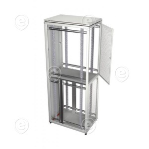 Co-Location Rack PRO, 2 x 23U, 600x1000 mm, RAL7035, Front- / Rear Doors 1-Part, Perforated