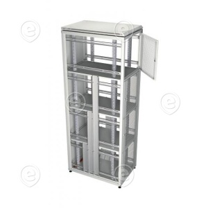 Co-Location Rack PRO, 3 x 13HE, 800x1000 mm, RAL9005, Front- / Rücktüren 1-teilig perforiert