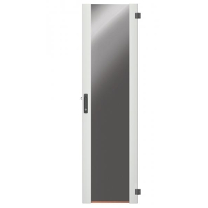 Glass Door for PRO 42U, 1-Part, Width 600 mm, 3-Pt.-Locking RAL7035