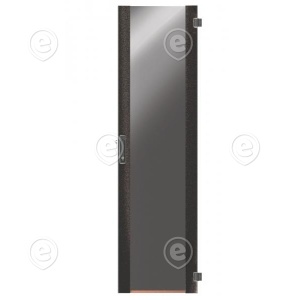 Glass Door for PRO 42U, 1-Part, Width 600 mm, 3-Pt.-Locking RAL9005