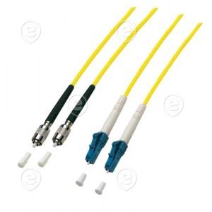 Duplex Jumper LC-FC 9/125µ, OS2, LSZH, yellow, 2.0mm, 1m