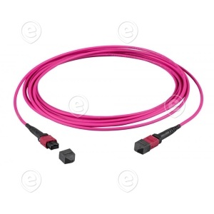 MTP®-F/MTP®-F 12-fiber matrix patch cable OM4, LSZH erica-violet, Code A, 5,0m