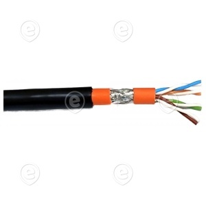 Cat.7 In-/Outdoor cable 1200MHz AWG23 S/FTP, PE jacket, inner Dca, Sw&Or,25m