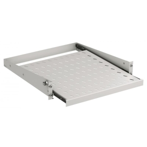 19" 2U Pull-Out Shelf, D=455 mm, 20 kg, Front Mounting, RAL7035