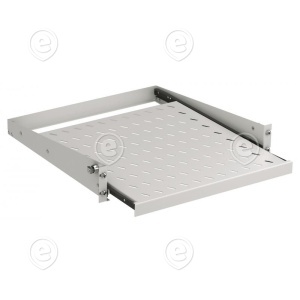 19" 2U Pull-Out Shelf, D=455 mm, 20 kg, Front Mounting, RAL7035