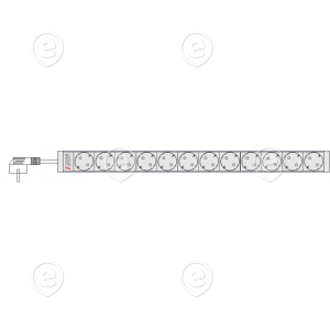 Toitepaneel 12xSchuko 44x560x44mm, kaabel 1,5m , Schuko pistik                                                                                                                                            