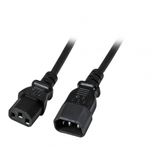 Extension Power Cable C13-C14 1,5m Black H05VV-F3G1,0mm2             