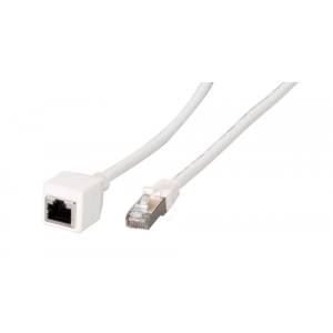 RJ45 patch cable extension Cat.6A, S/FTP, AWG26, white 5,0m