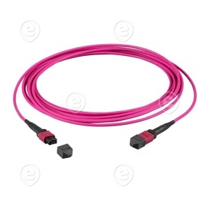 MTP®-F/MTP®-F 12-fiber matrix patch cable OM4, LSZH erica-violet, Code A, 2,0m