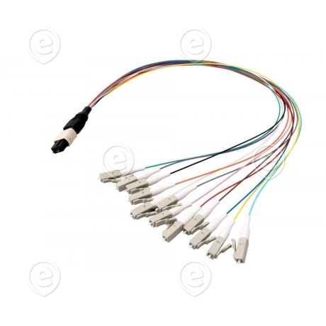 MTP®-M/LC 8-fiber patch cable OS2, LSZH  yellow, 0,4m