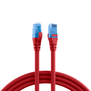 RJ45 Patch cable U/UTP, Cat.6A, LSZH,Premium, 500MHz, 0,5m, red