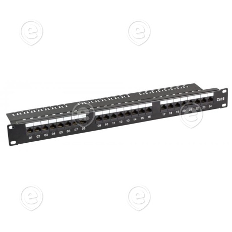 Modularpaneel CAT6 UTP  24 porti  RAL9005                                                                                                                                           