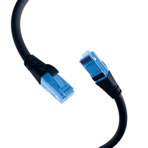 RJ45 Patch cable U/UTP, Cat.6A, LSZH,Premium, 500MHz, 0,15m, black