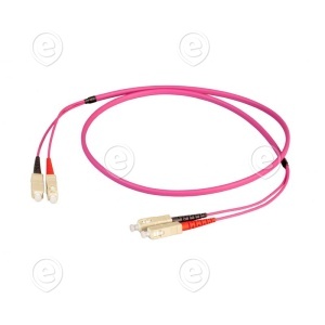 Duplex Jumper SC-SC 50/125µ, OM4, LSZH, erica violet, Flat Twin 3x5mm, 20m