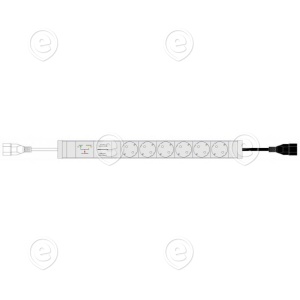 Automaatne ülekandelüliti (ATS)  19", 6xSchuko 16A,  2x3m C14 pistikud, max 3680W , värvus hall                                                                                                                                       