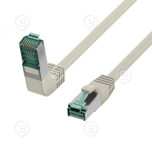 RJ45 Patch Cord Cat.6A S/FTP LSZH 1x90° grey 0,5m