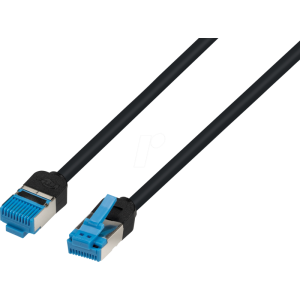Cat.6a VariFlex U/FTP Patch cable, 6kV, black, 0,15m