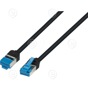 Cat.6a VariFlex U/FTP Patch cable, 6kV, black, 0,15m