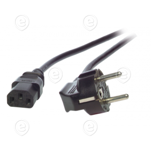 1.8m UltraFlex power cable CEE 7/7 (90°) to C13 (180°) H05VV-F 3x0.75mm², black