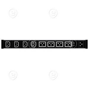 PDU 2xC19 +6xC13 , without cable, inside C20 RAL9005       