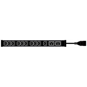 PDU 2xC19 +10xC13, cord C20, 3m  color RAL9005                                                                                                                                          