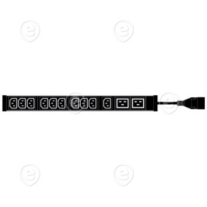 PDU 2xC19 +10xC13, cord C20, 3m  color RAL9005                                                                                                                                          