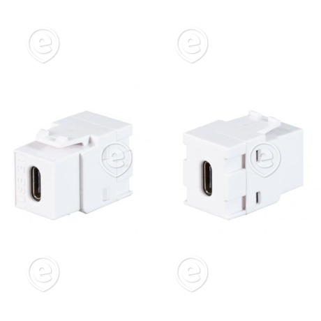 USB3.2 tüüp C adapter 60W, keystone, valge                                                                                                                                                    