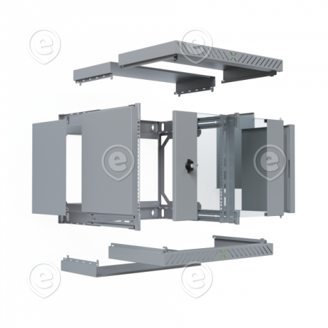 X-Rack 9U tellitava sügavusega seinakapp 400-600mm RAL7035
