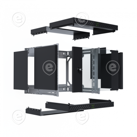 X-Rack 12U tellitava sügavusega seinakapp 400-600mm RAL9005