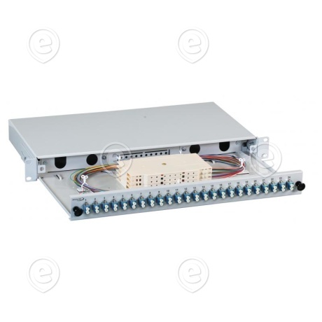 FO INFRALAN® süsteemi paneel SM 48xLC kiudu, 24 duplex adapterit, RAL7035                                                                                                                     