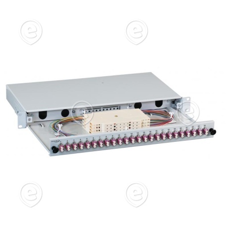 FO INFRALAN® süsteemi paneel OM4 48xLC kiudu, 24 duplex adapterit, RAL7035                                                                                                                     