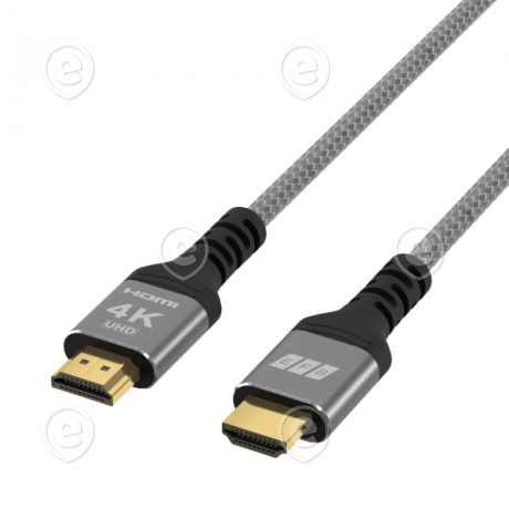 HDMI 2.0 kaabel, hall tekstiil, 4K60Hz 18 Gbit/s 1,0m