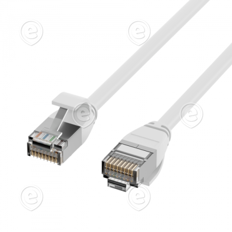 Vahekaabel CAT6A FTP 5,0m valge (ultrapehme TPE 4,0mm)
