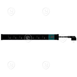 PDU 8xSchuko, ampermeter 16A, cord 3m         