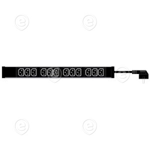 PDU 12xC13, cord 3m , Schuko plug    