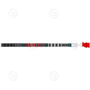 PDU 3x16A (max 11040W), 24xC13+6xC19, length 1377mm, cord H05VVF.5G2,5mm² 3m                                                                                                