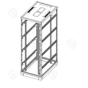 Karkass LT6 2200x800x1200mm (k,l,s) RAL9005, 19" rööpad ees ja taga                                                                                                                 