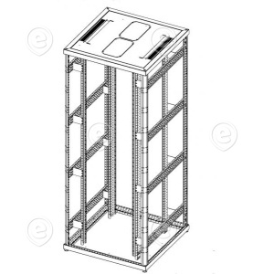 Karkass LT6 2000x800x800mm (k,l,s) RAL9005, 19" rööpad ees ja taga                                                                                                                 